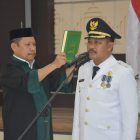 Gambar : Pj. Bupati Sherman Moridu Saat Diambil Sumpah Jabatan. (Istimewa)