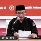 Gambar : Tangkapan layar saat ketua KPU Hasyim Asy'ari umumkan hasil pemilu 2024 di kantor KPU , Jakarta, Rabu (20/03/24).